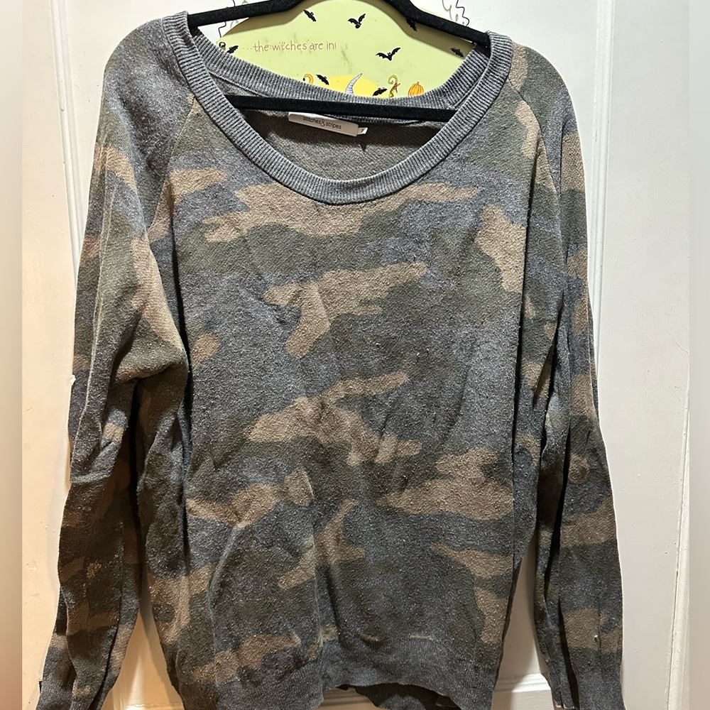 Stitches & Stripes Camo Scoop Neck Sweater